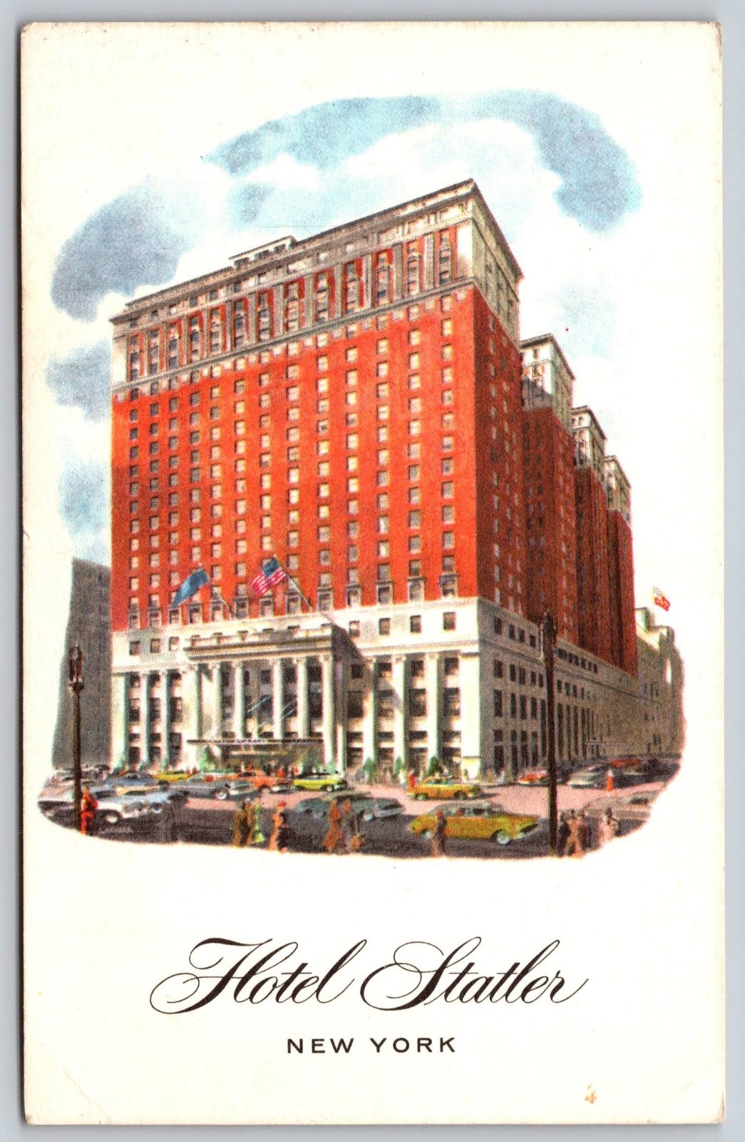 Hotel Statler New York City New York Street View Cars Postcard PC241