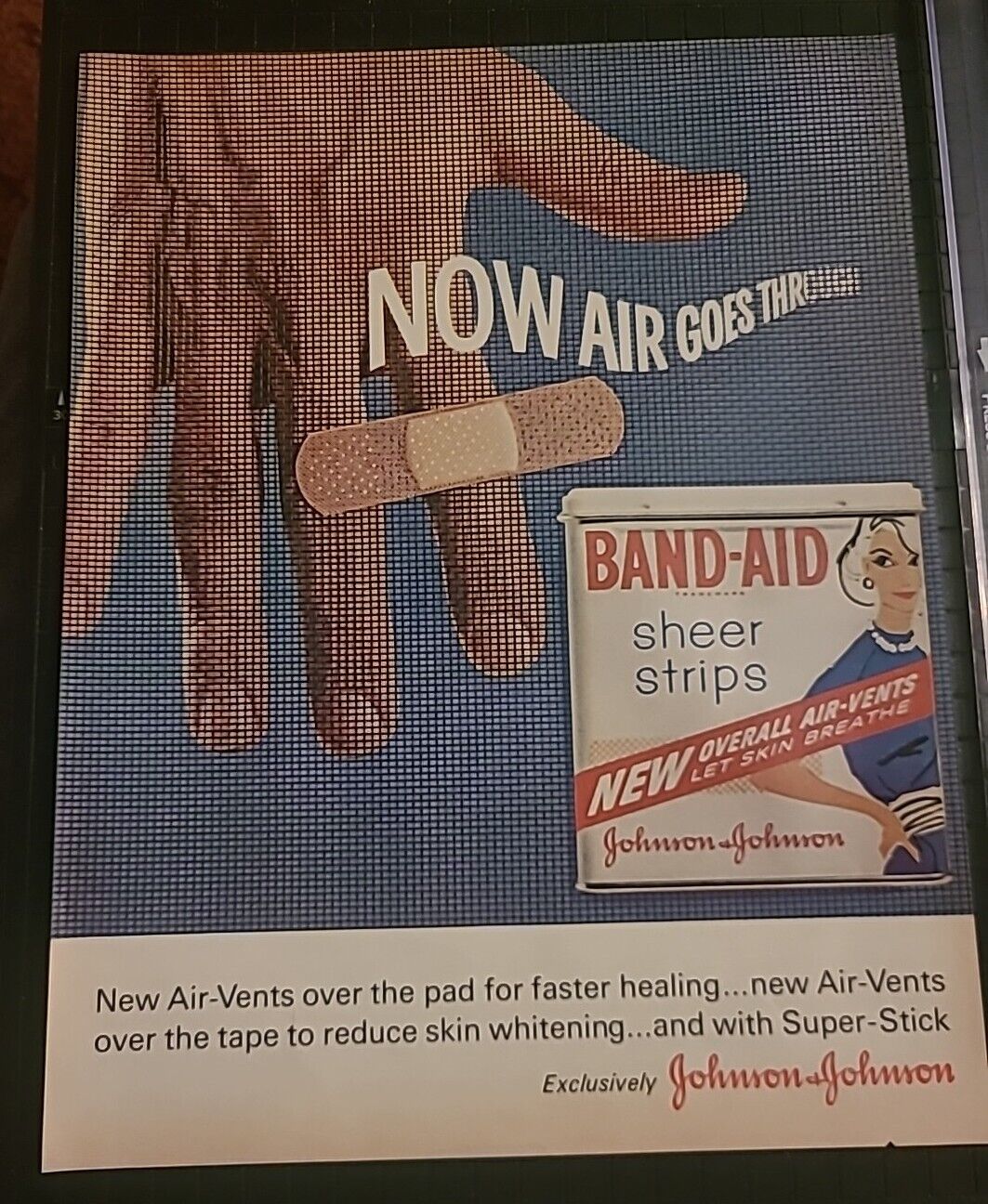Band-aid Air-vents Johnson & Johnson Print Ad Advertisement 1962 10x13