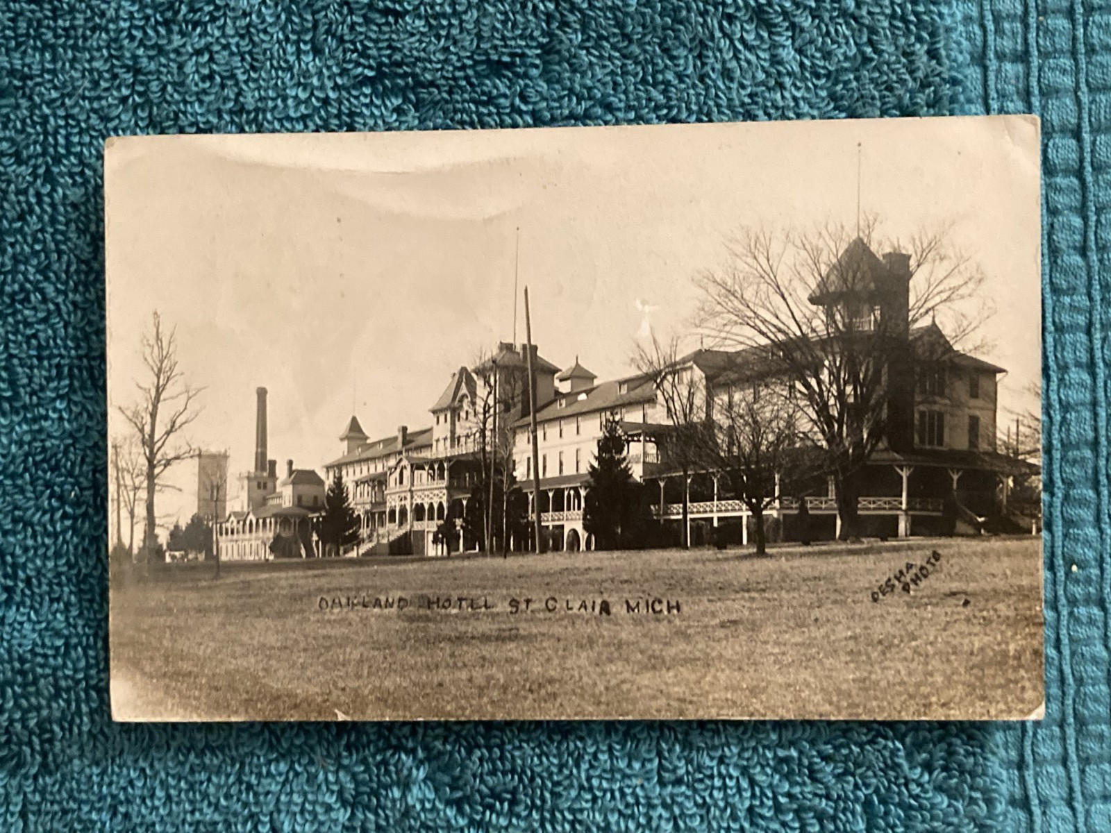 RPPC St Clair Michigan Oakland Hotel Pesha Photo Posted 1910 Hanover Alpena Mi