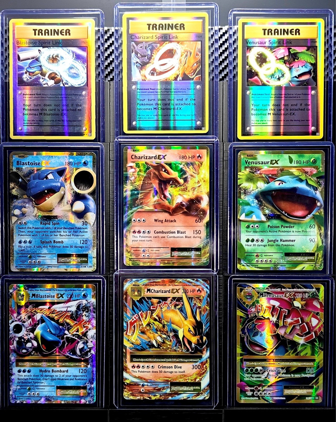 XY Evolutions M CHARIZARD EX + M BLASTOISE EX + M VENUSAUR EX - (9) Card Set