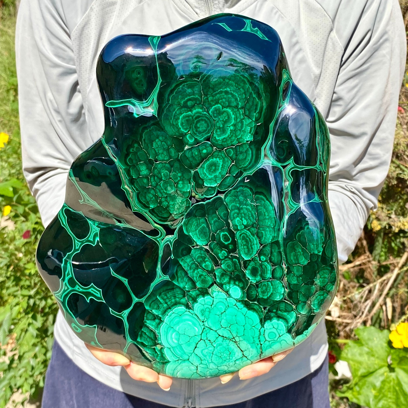 19.79LB Natural Polished Malachite Mineral freeform specimen Reiki Stone