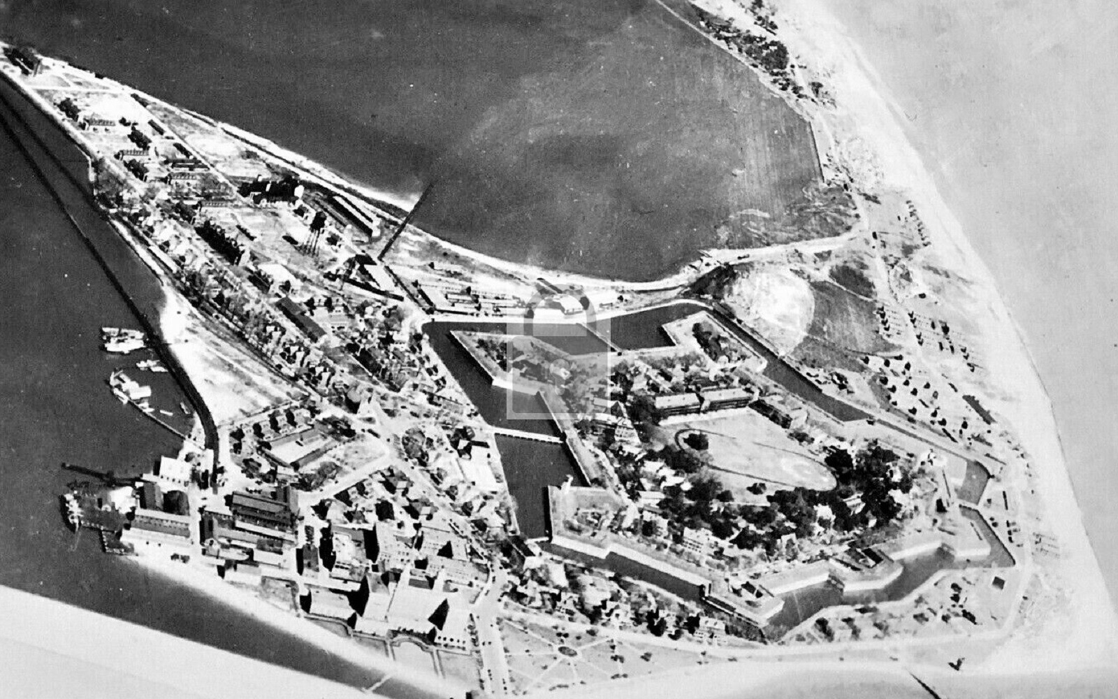 Aerial View Fort Monroe Virginia VA - Reprint