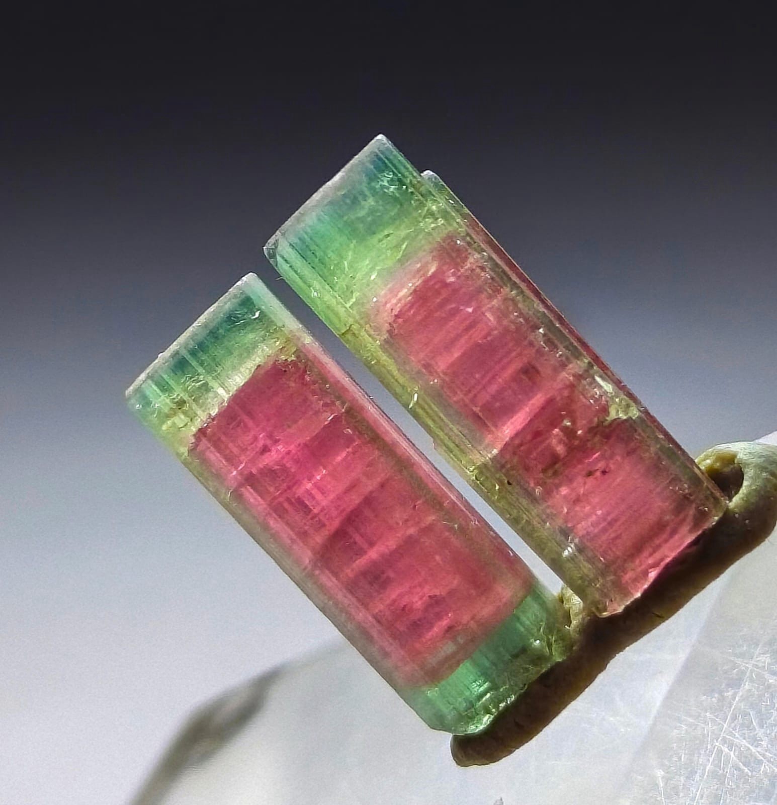 Naturel Top Quality Rare Bicolor Greencap Watermelon Tourmaline Crystal From Afg