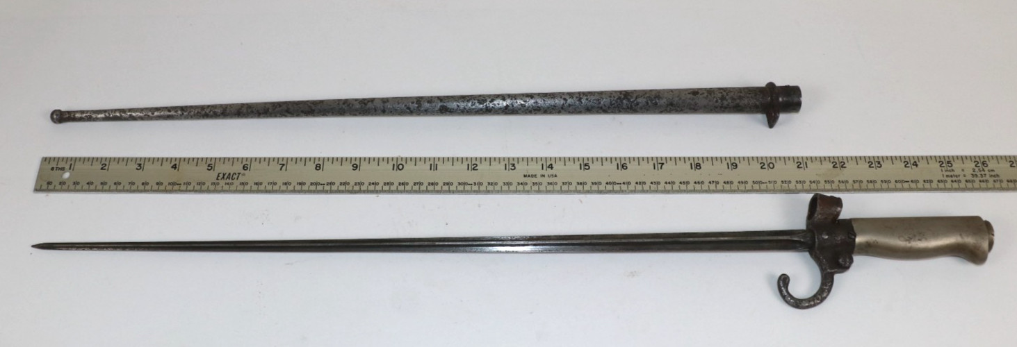 WWI French Army Model 1886 Lebel Bayonet Rosalie Cruciform with Scabbard 