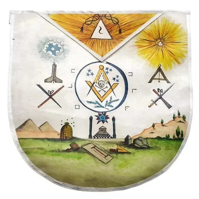 Masonic Hand Painted Apron Secret Teachings All Ages Manly P Hall 1928