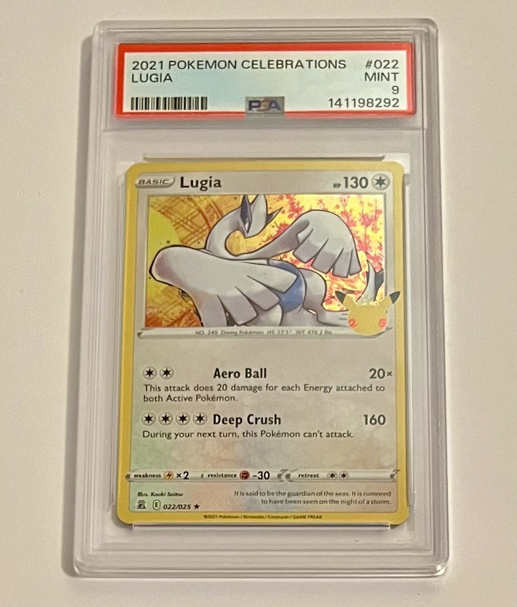 PSA 9 MINT LUGIA #022 - 2021 POKÉMON CELEBRATIONS 25TH ANNIVERSARY CARD