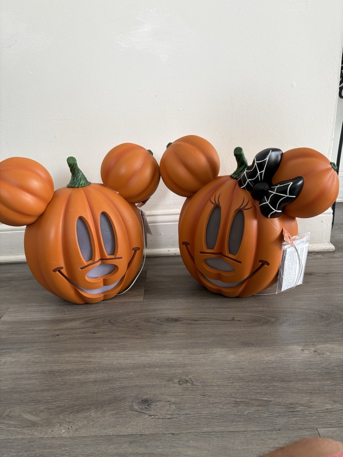 Pair Disney 2026 Home Depot 14 Inch LED Mickey & Minnie Mouse Pumpkin  Light Up