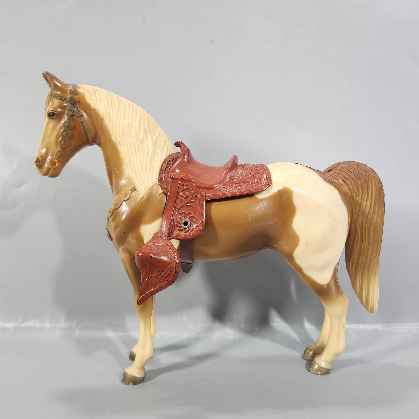 Breyer Palomino Pinto Western Saddle Horse #56 Brown White with MCM VTG '50-'60s