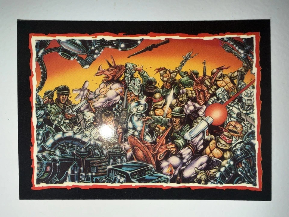 Topps 1989 TMNT Collectors Edition Glossy Bonus Card #D Trashing The Transmat NM