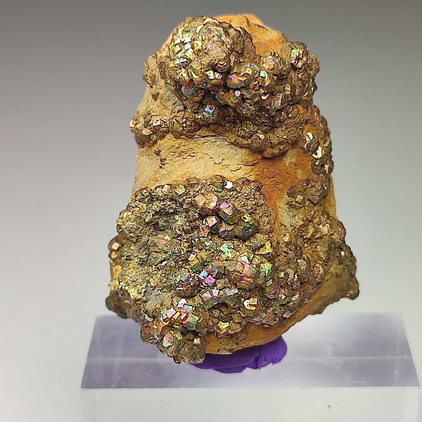 Pyrite/Marcasite Beautiful iridescent Specimen On Matrix With Unique Growth-Pak.