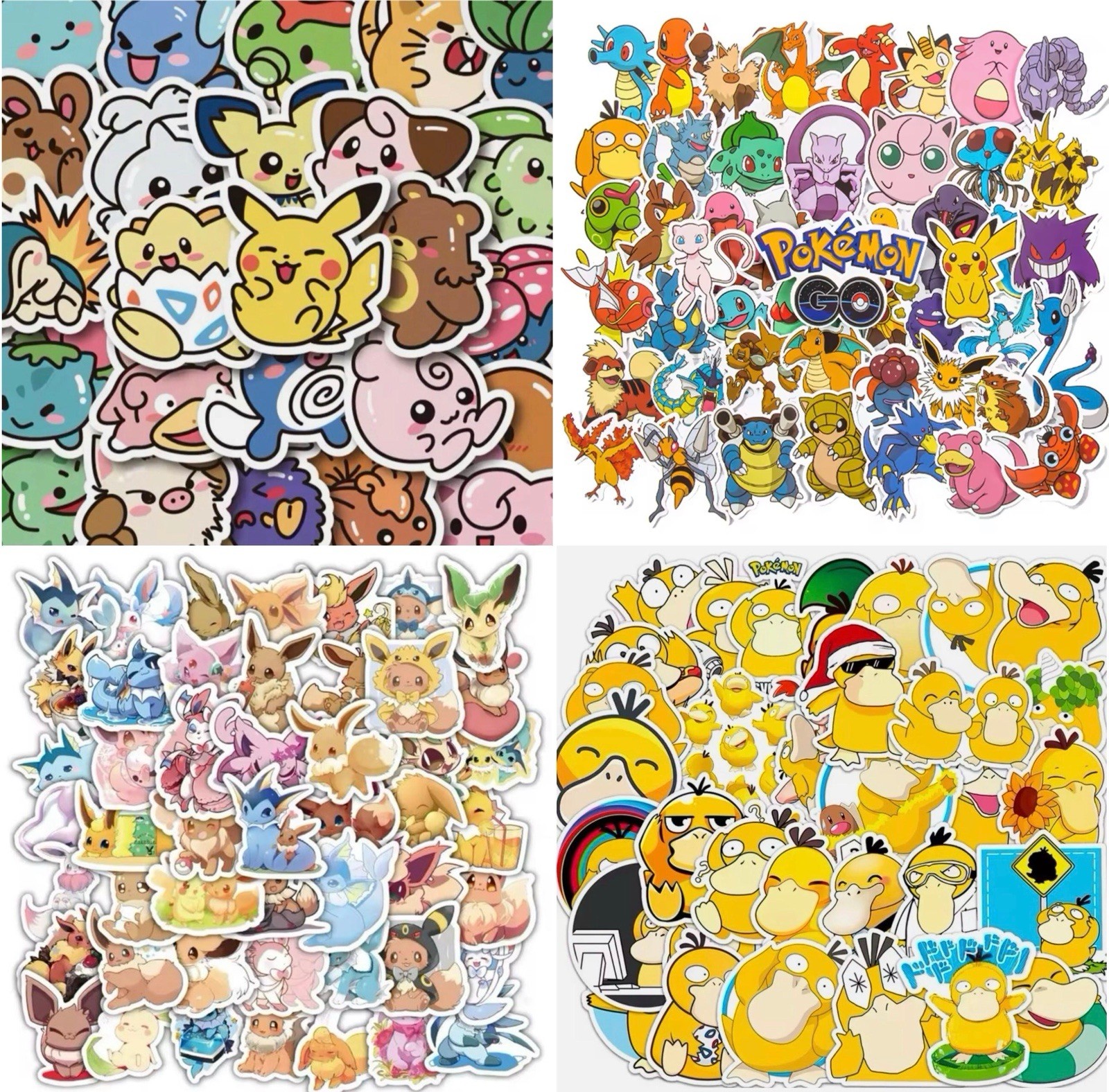 210 Pokemon Stickers Baby Pokemon Set Pokemon Vintage Set Eevee Evolutions Set