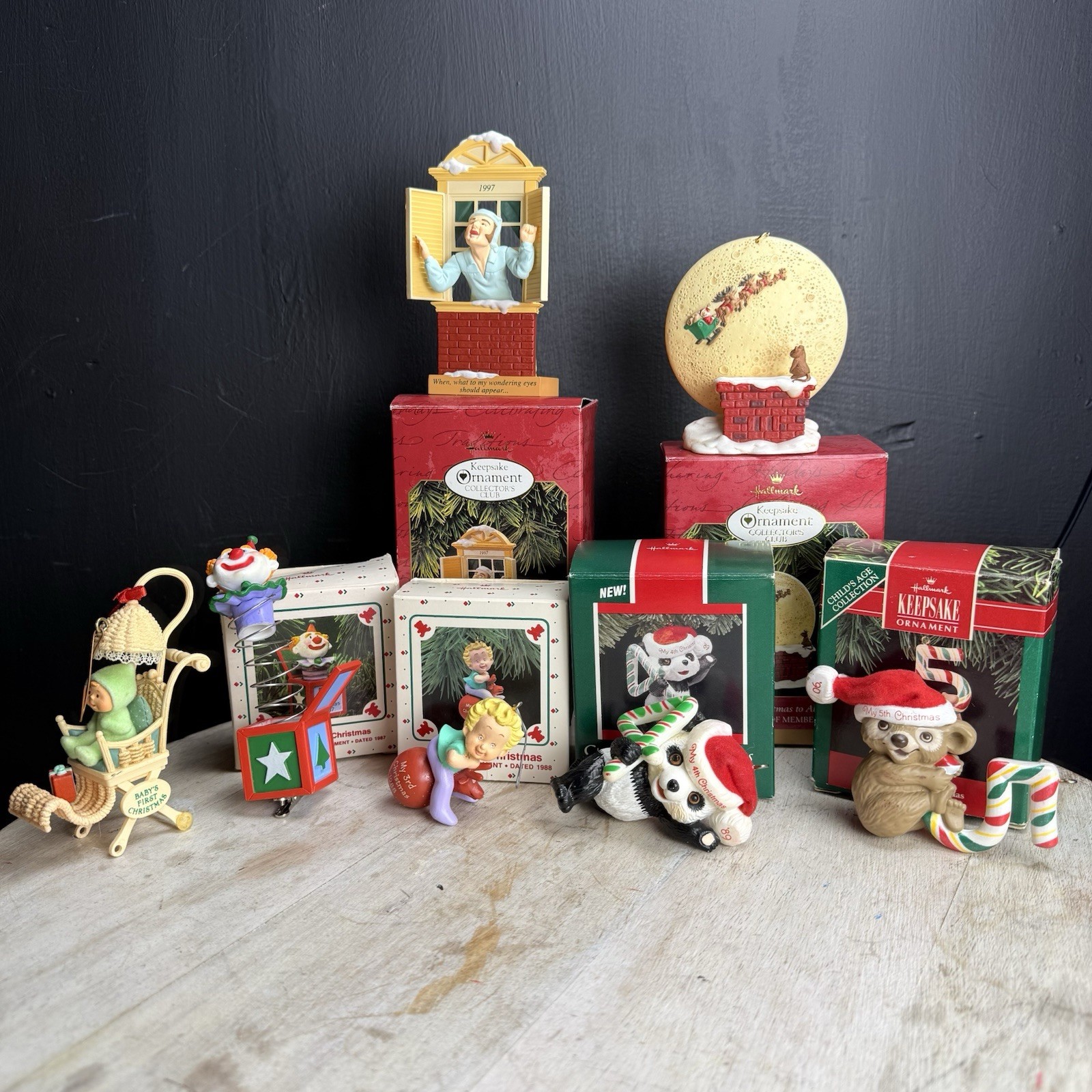 Hallmark Keepsake Ornaments Lot Of 7 VTG Childs Age Collection 1980s To 90’s Box