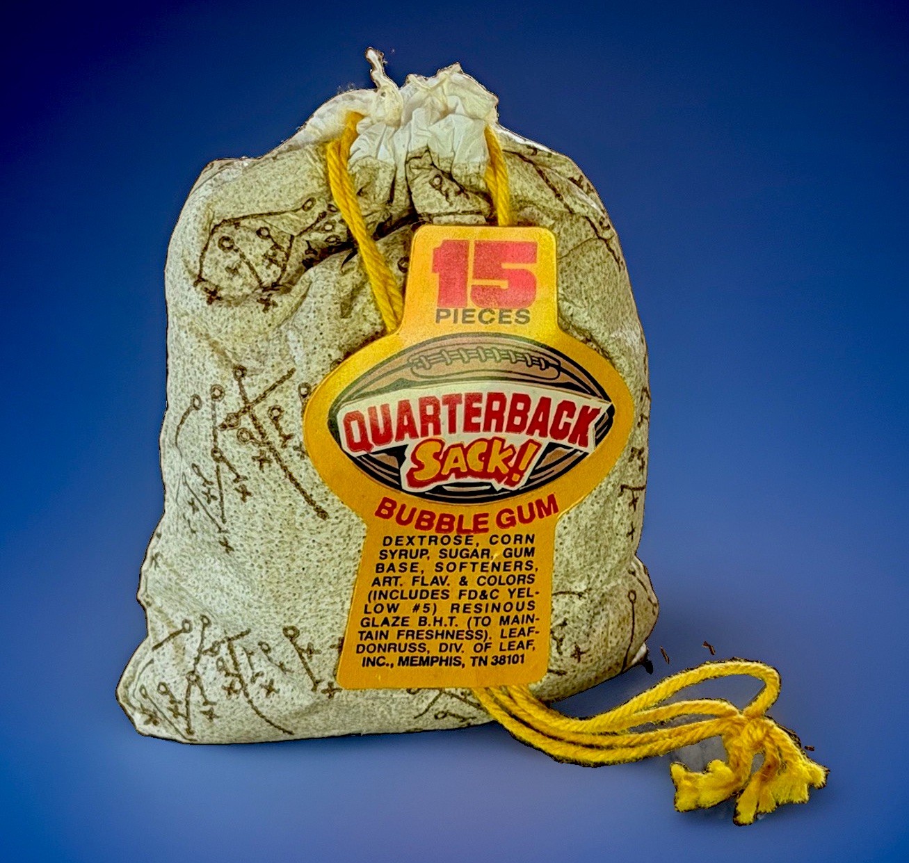 1980\'s Vintage QUARTERBACK SACK Football Bubble Gum Pouch Package Donruss Candy
