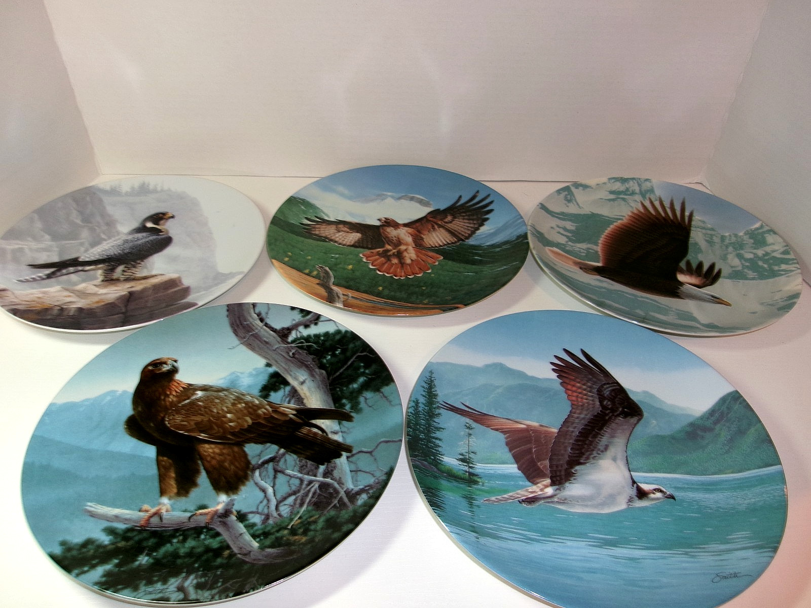 Lot of 5 Vintage Edwin M Knowles Majestic Birds Plates by Daniel Smith - No COA