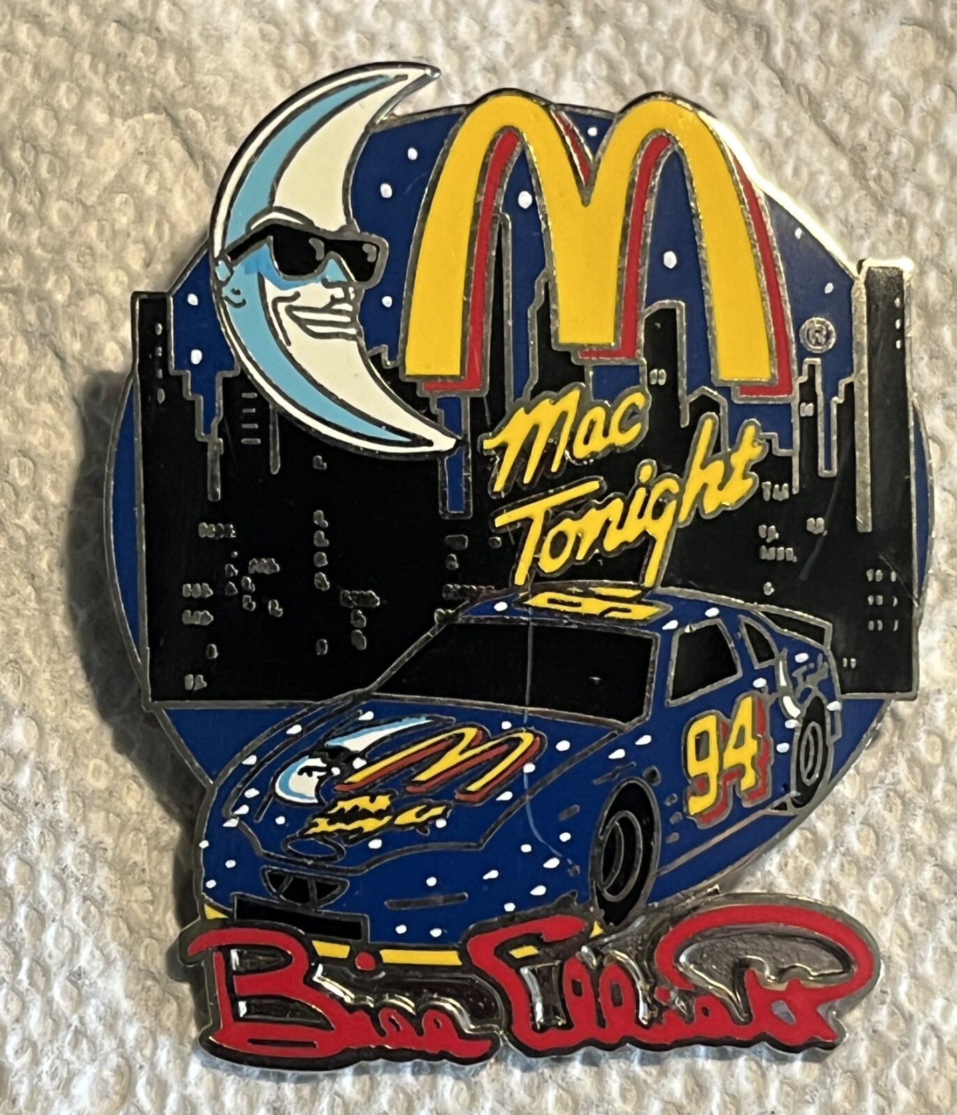 Bill Elliot #94 McDonalds Racing 1998 Vintage NASCAR Racing Hat/Lapel Pin New