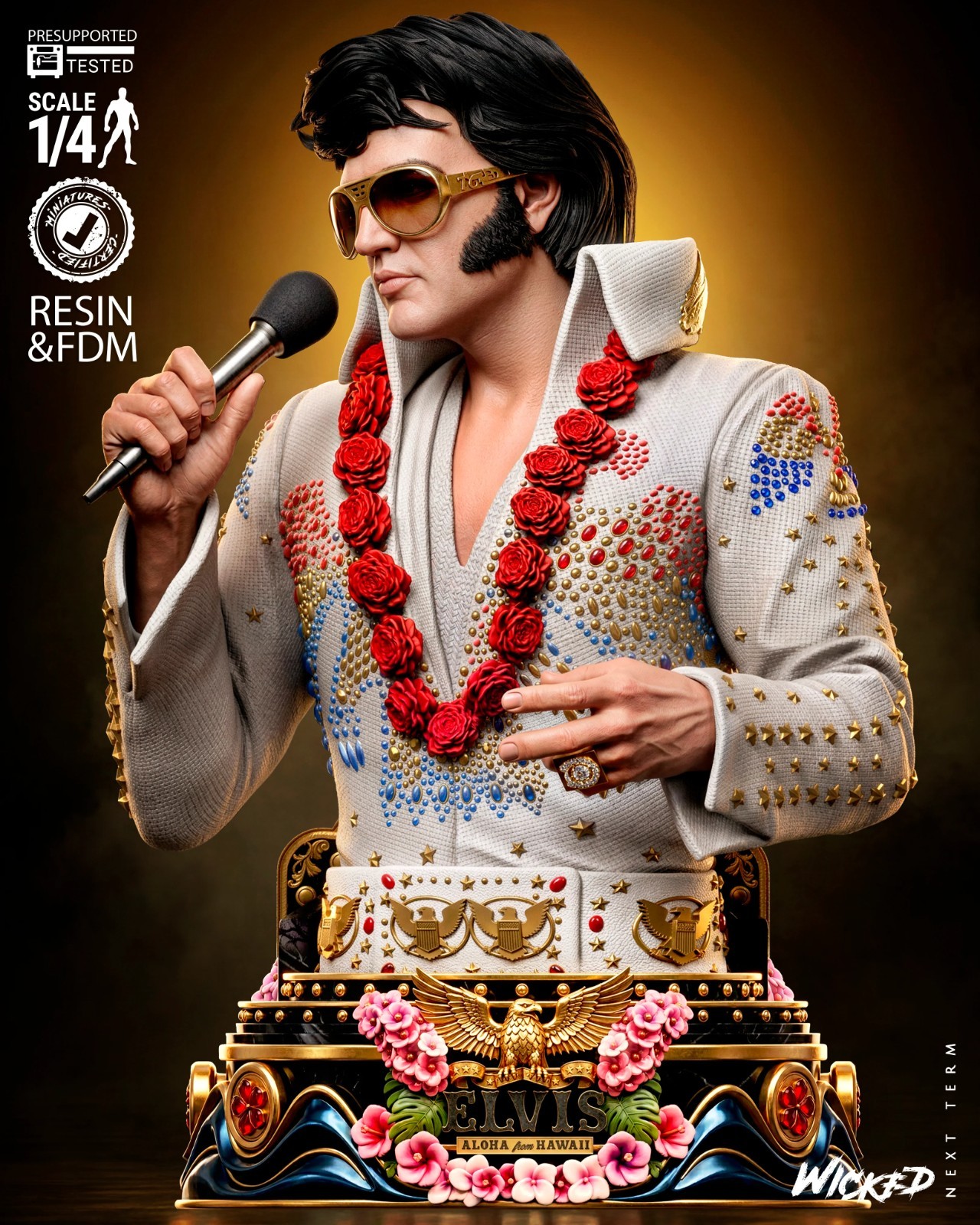 1:6 Elvis Presley Aloha From Hawaii Fan Art UNPAINTED Garage Kit Statue