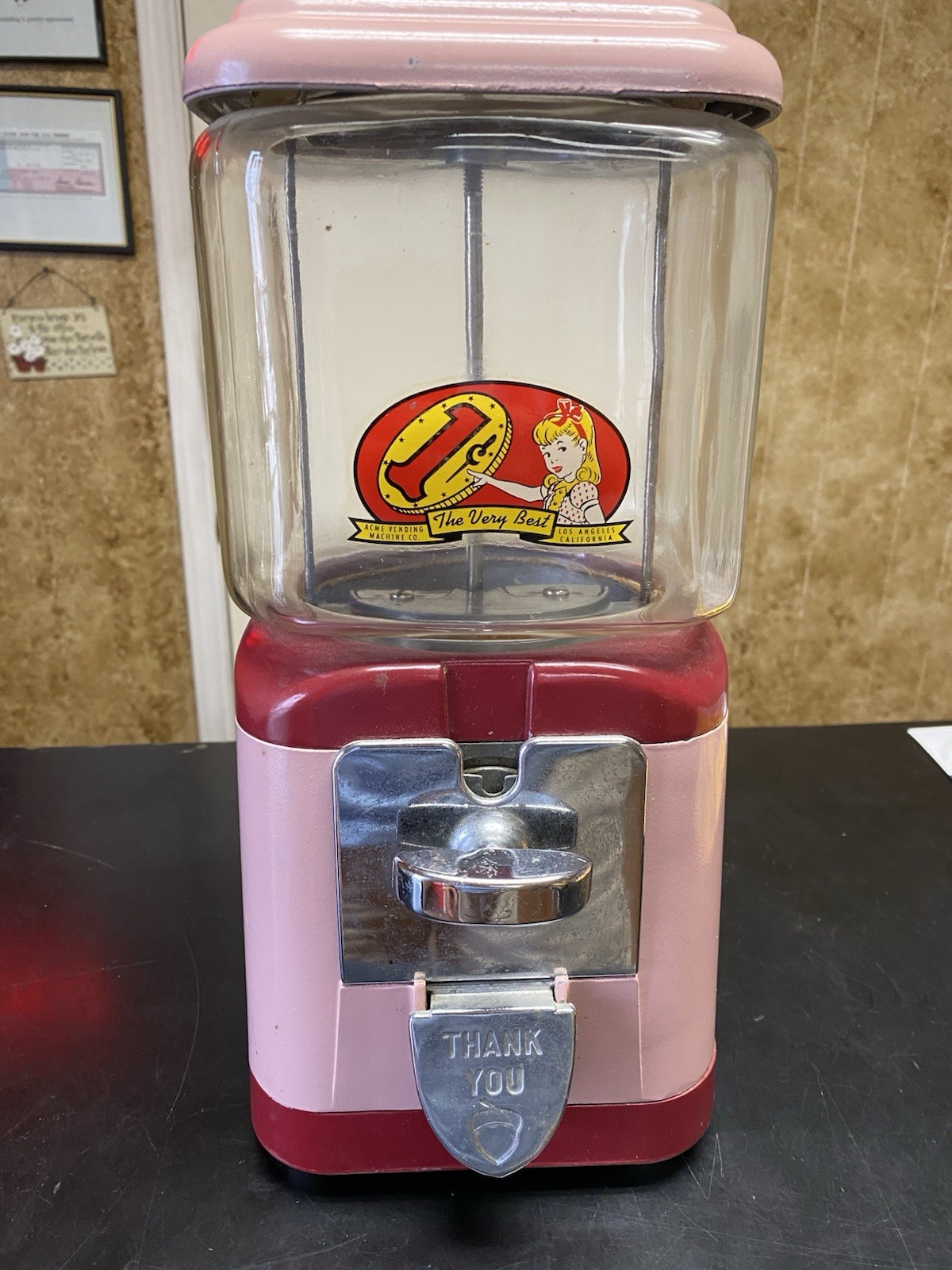 Beautiful vintage oak acorn 1c vending machine 1950s