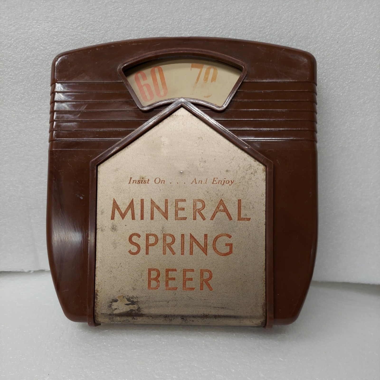 Mineral Springs Beer Thermometer Wisconsin Mineral Springs Brewing Company