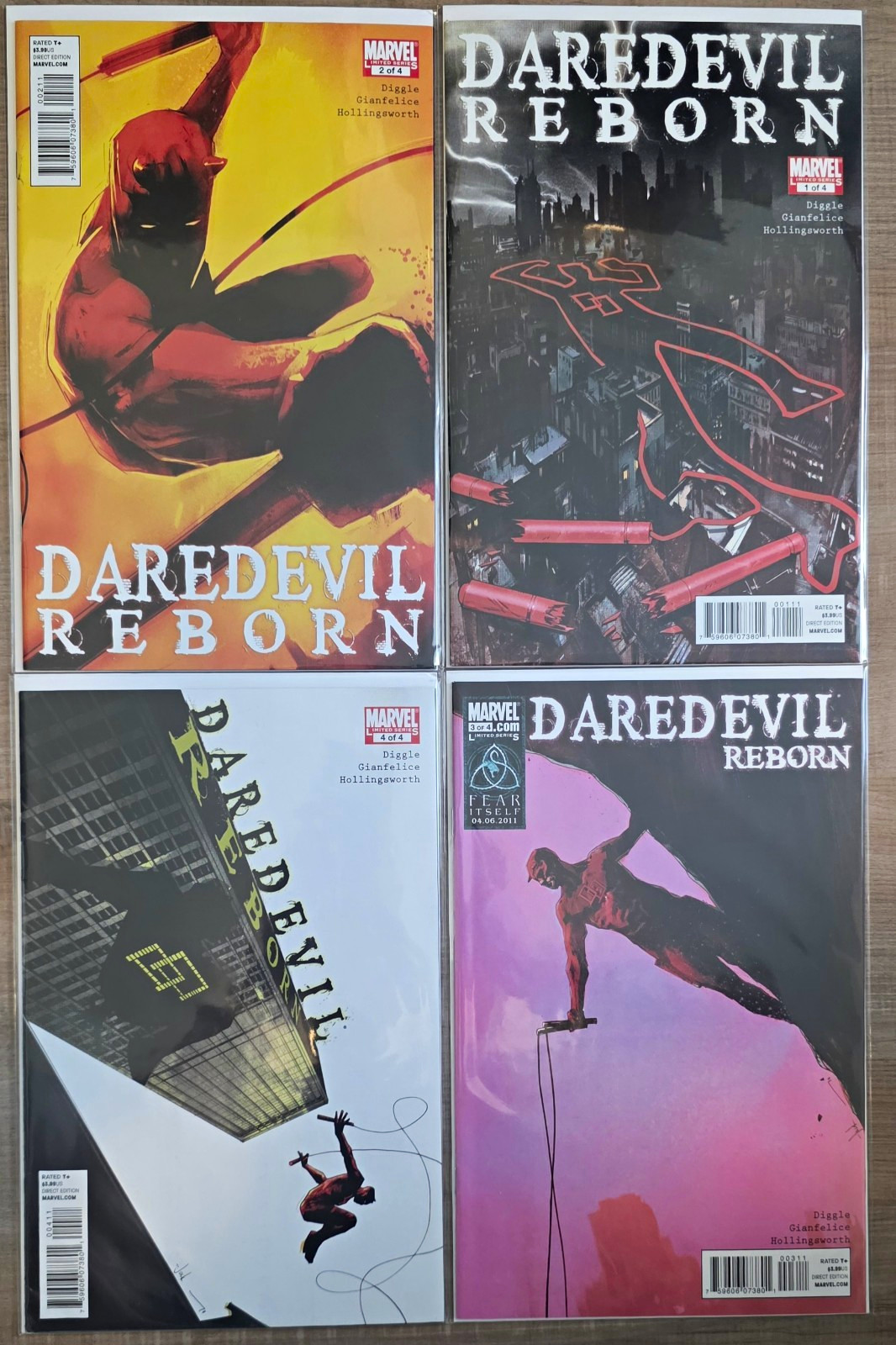 Marvel Daredevil Reborn #1-4 Complete Comic Book Lot (2011) Diggle