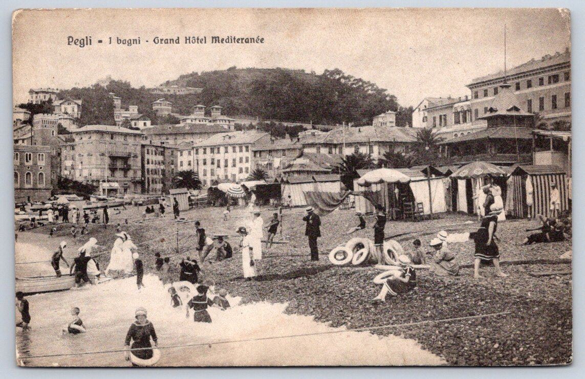Antique Italy Postcard GENOA Pegli I Bagni Grand Hotel 1910s