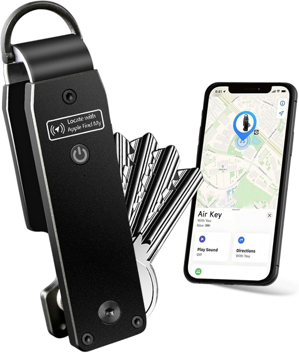 Men's Key Organizer Keychain with Tracker, Key Finder, Compact Metal Key Holder