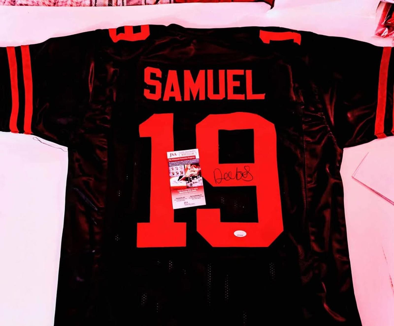 San Francisco 49ers DEEBO SAMUEL signed Autographed Jersey JSA Coa + Holo