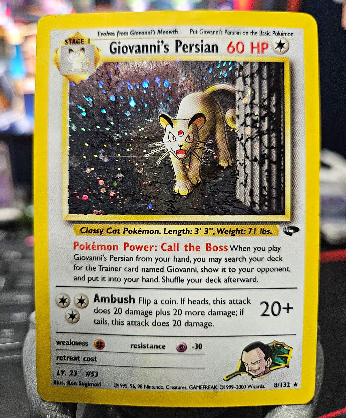Pokémon Gym Challenge Giovanni\'s Persian Holo 8/132 2000 English Wizards