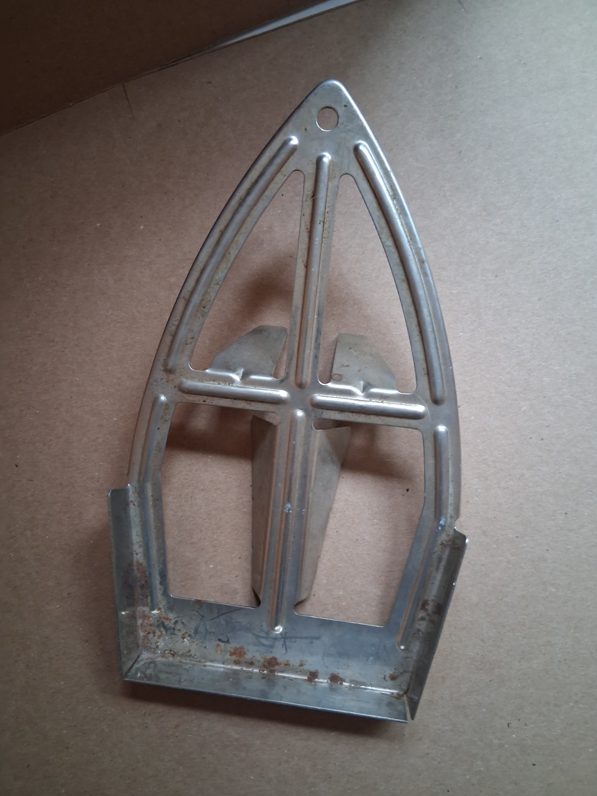 Vintage Maybec Iron Stand Ironing Laundry Silver Metal