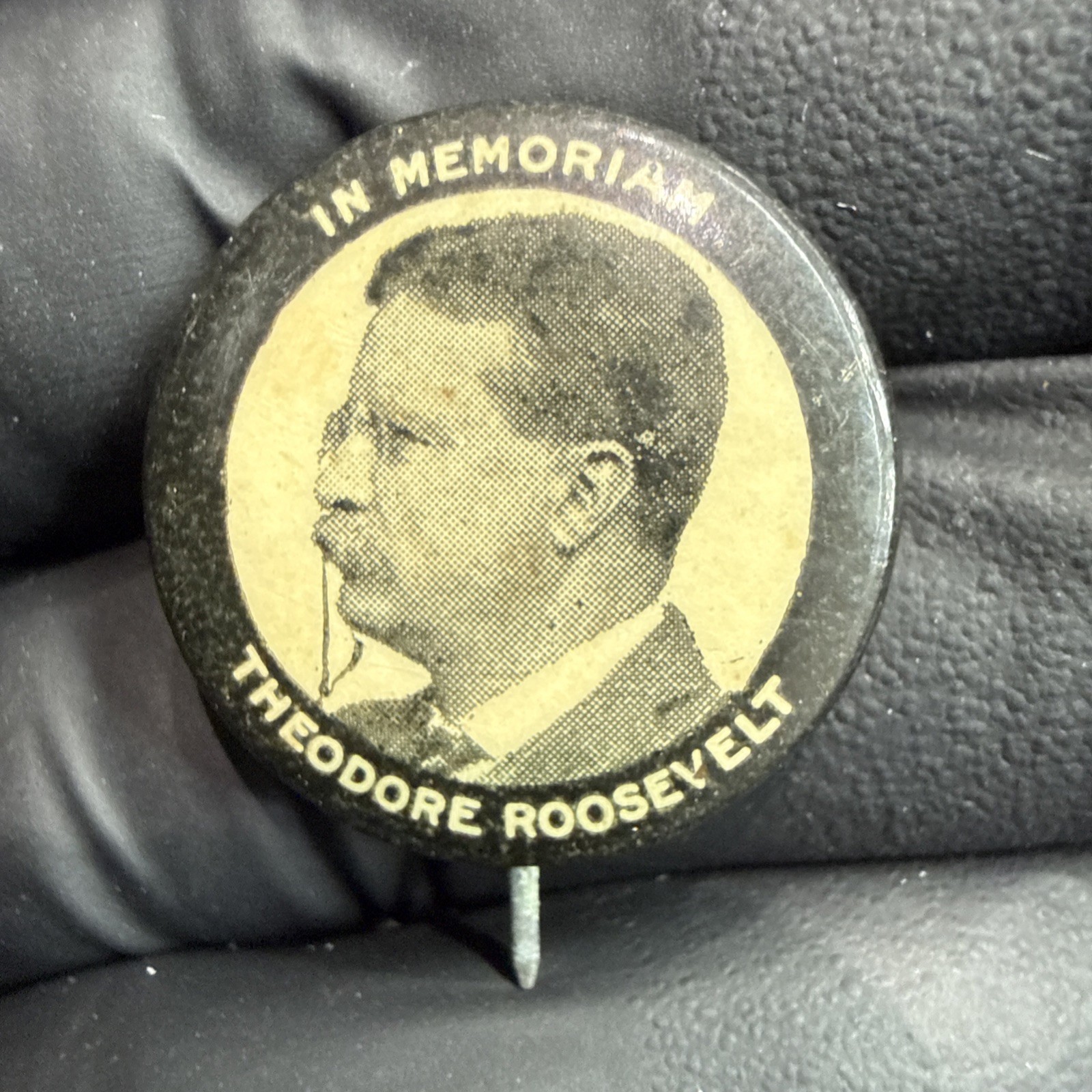 Rare Vintage Teddy Roosevelt In Memoriam Button