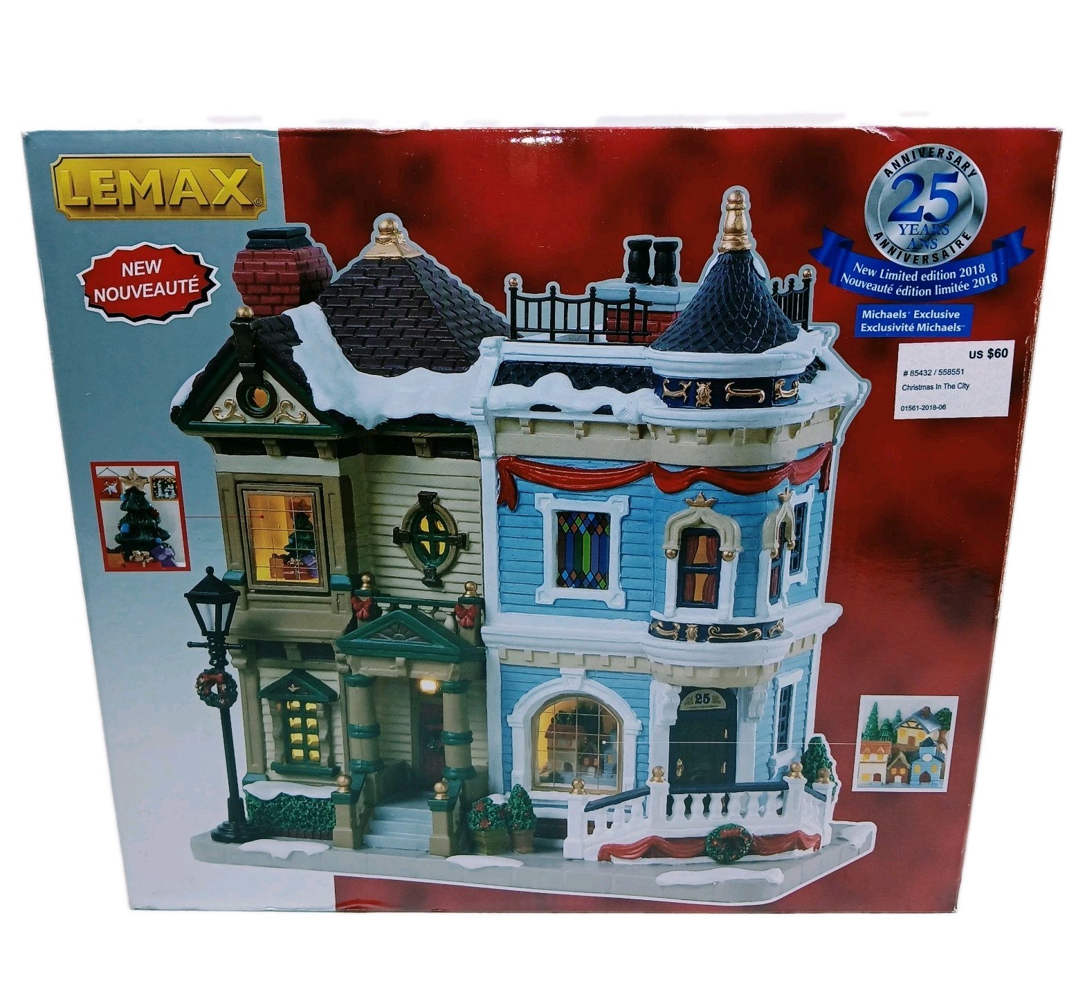 Lemax Village Christmas In The City Lighted Building 25th Anniversary New 854432