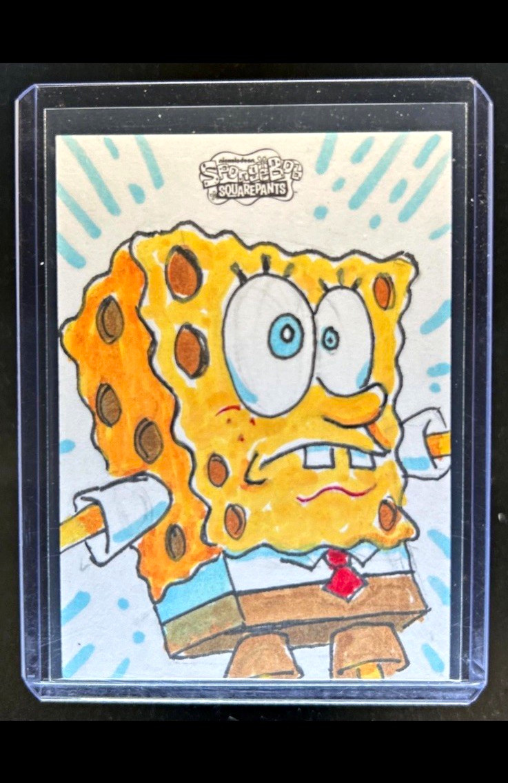 2025 Topps Chrome SpongeBob 25th Anniv One of One Sketch Auto Mike LaPeruta