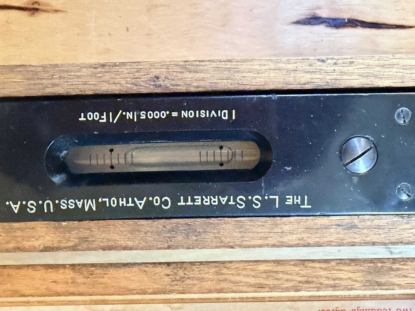 Exceptional Vintage Starrett No.199 Master Precision Level In original wood case