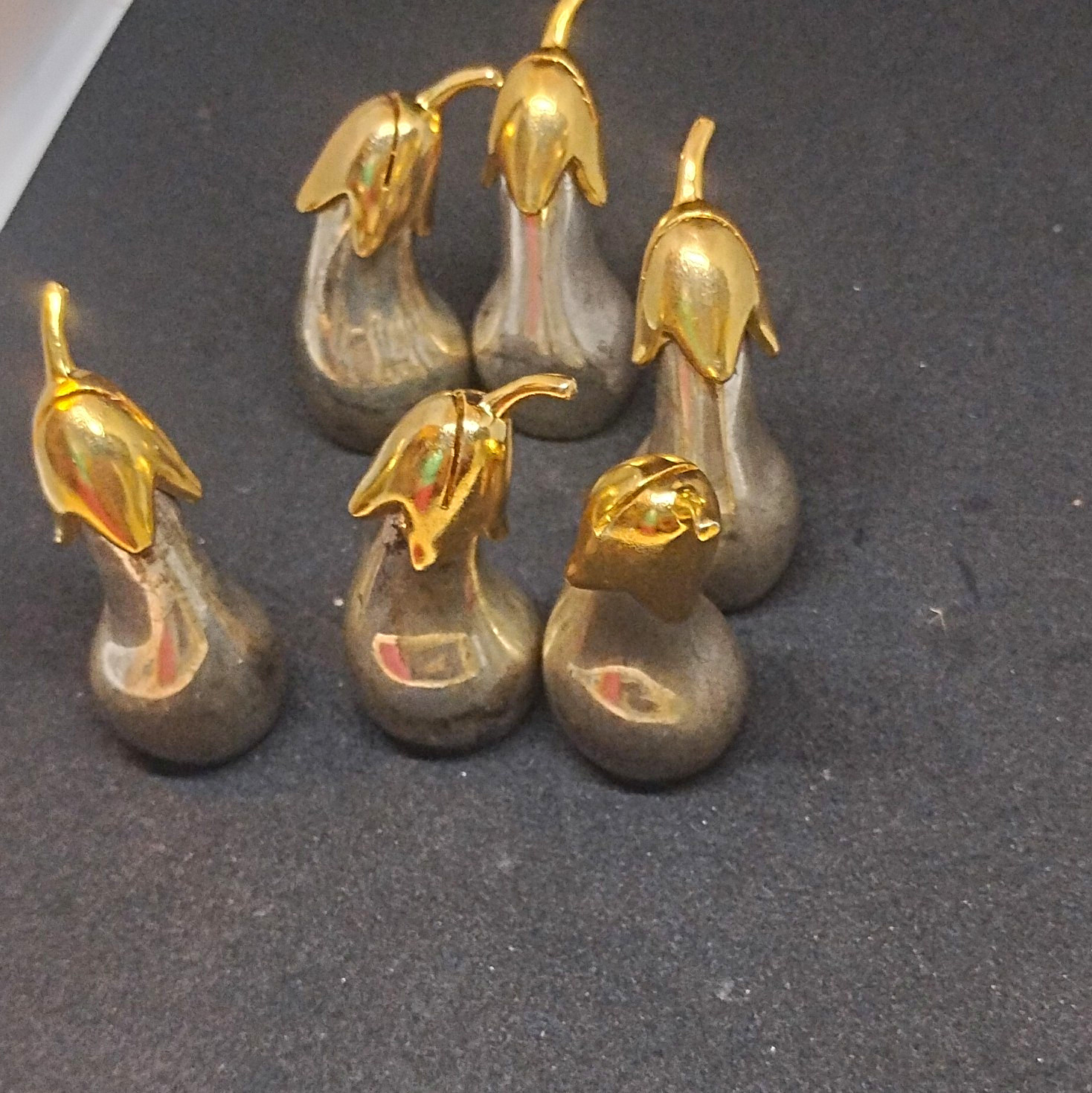  Vintage Mid-Century Eggplant Place Card Holders