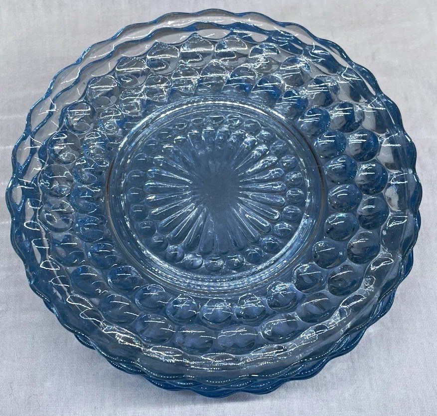 VTG 1940s Anchor Hocking Bubble Sapphire Blue Glass 6.5\