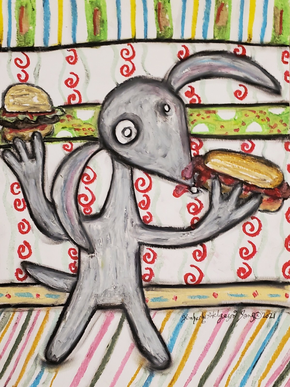 See Spot Eat 4 x 6 Dog Art Print Artist Vintage Style Pop Art KSams