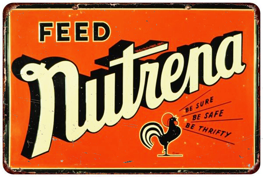1951 Nutrena Feed farm country Vintage LOOK Reproduction metal sign