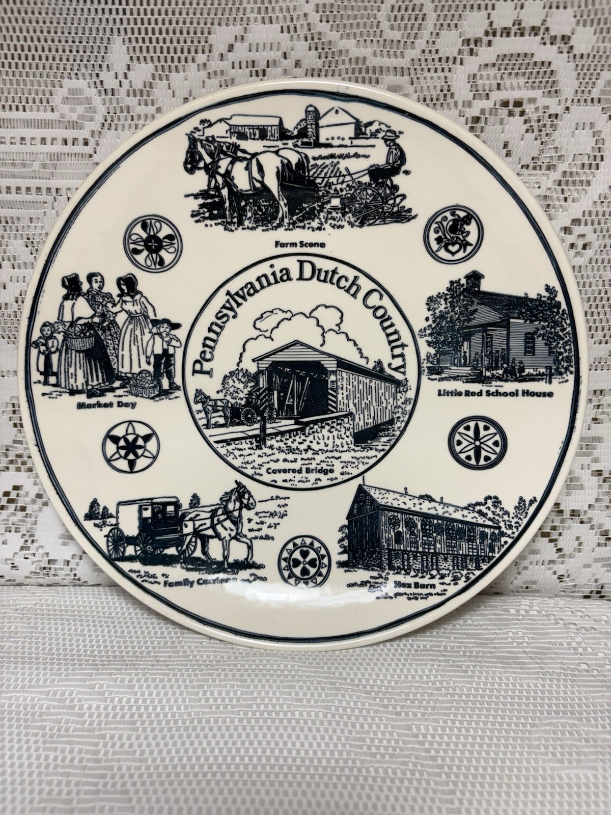 Vintage Pennsylvania Dutch Country IronstonePlate Garden Spot Gifts Lancaster