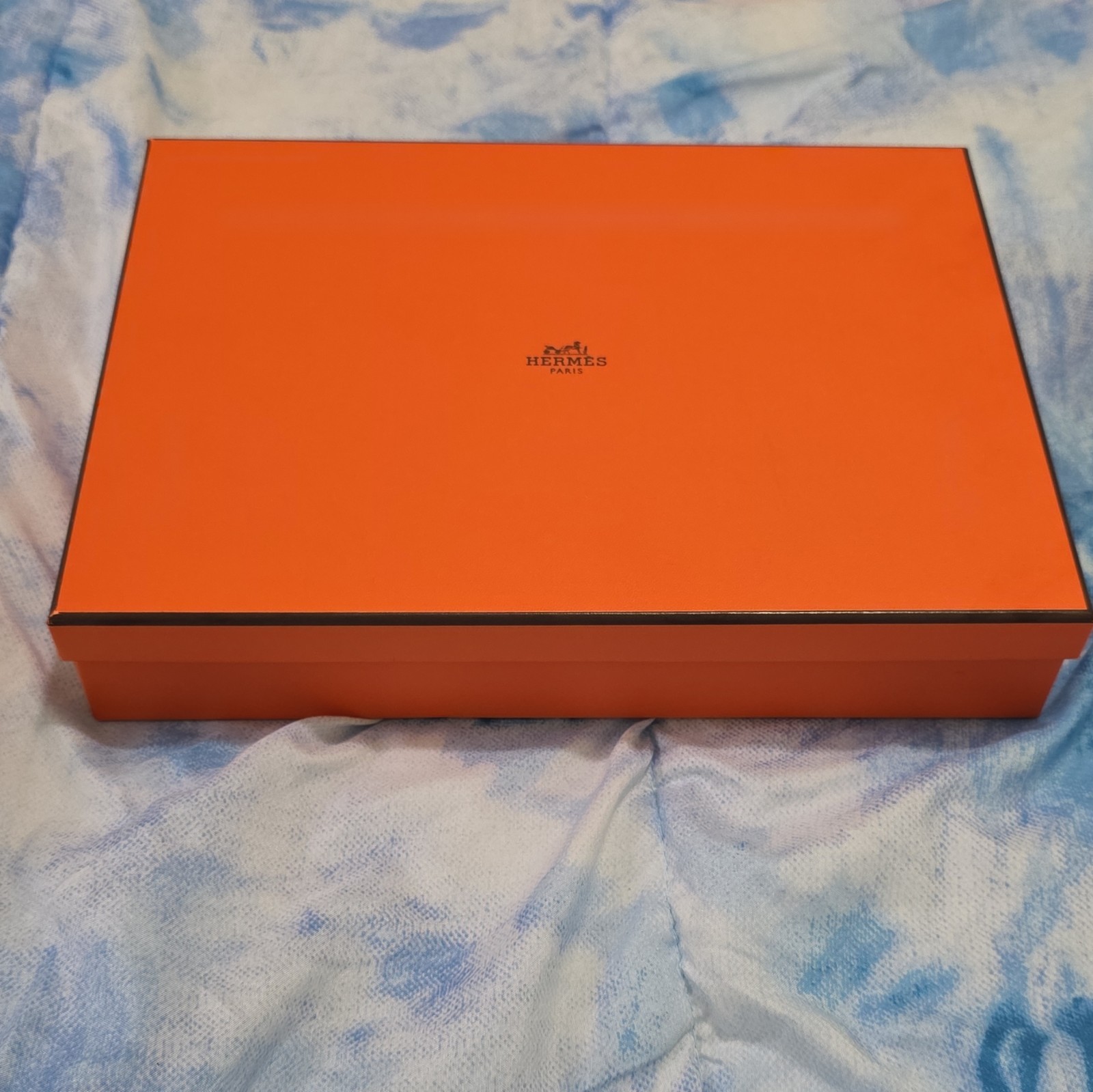 HERMÈS Orange Large Rectangle Lidded Logo Box w/ Foam Insert 2000-2009