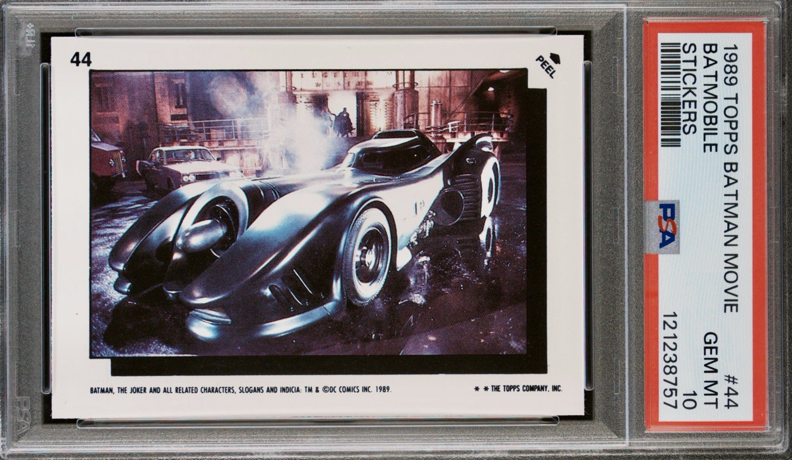 POP 3 PSA 10 Batman 1989 Topps Batmobile 1st Edition Movie Sticker 12% Gem Rate