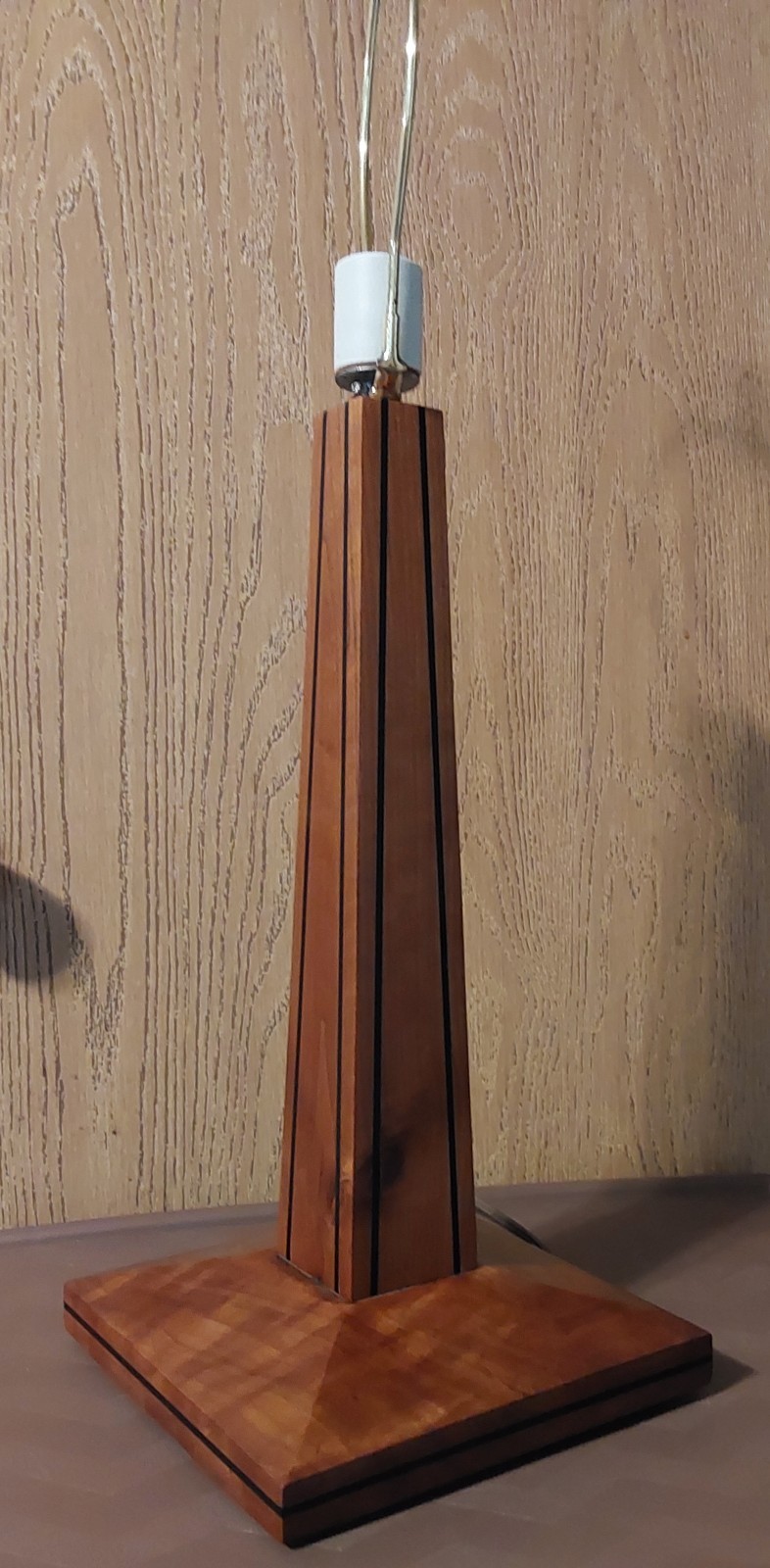 Vtg Craftsman Mission Style Wood Table Lamp Thomas Gallenberg Hand Crafted Art 