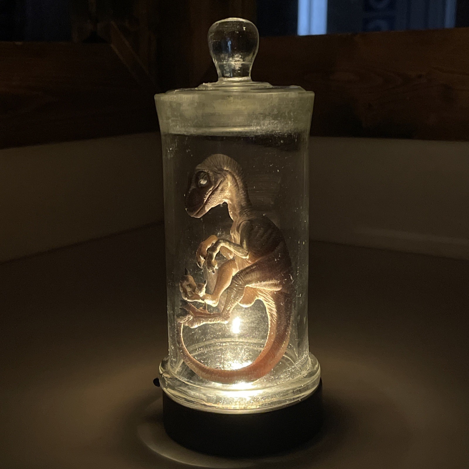 REBOR Velociraptor Wet Specimen LED Light Base Dinosaur PVC Figure Display Toy