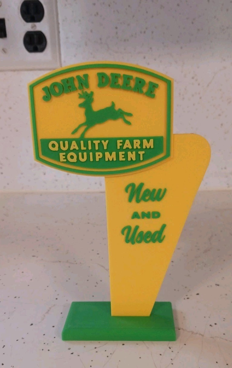 Miniature John Deer Sign -Tractor Desk Shelf Farming Display Diorama 7