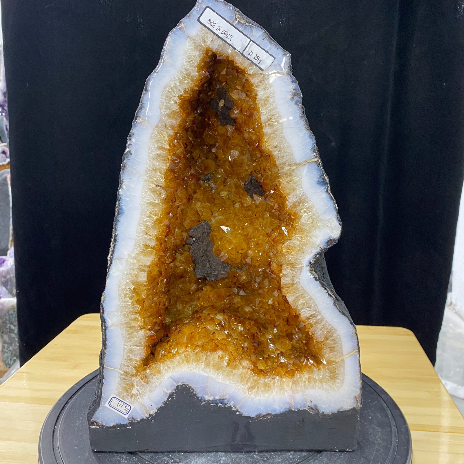 46.7lb Natural citrine geode quartz cluster Cathedrals crystal specimen Healing