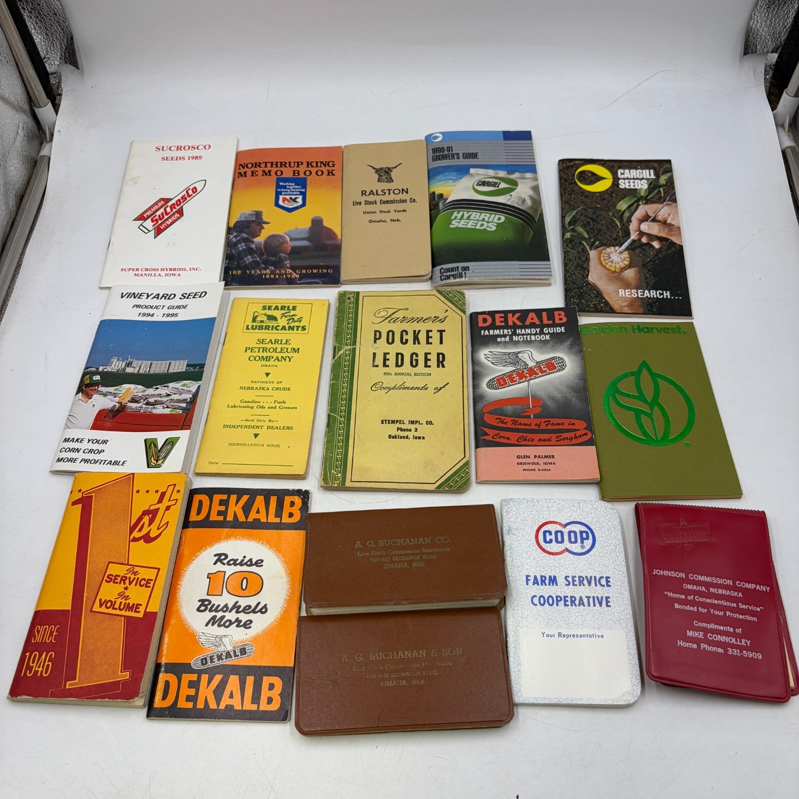 Vintage Farm Advertising Pocket Ledger Notebook Lot 16 DeKalb Cargill Omaha Seed