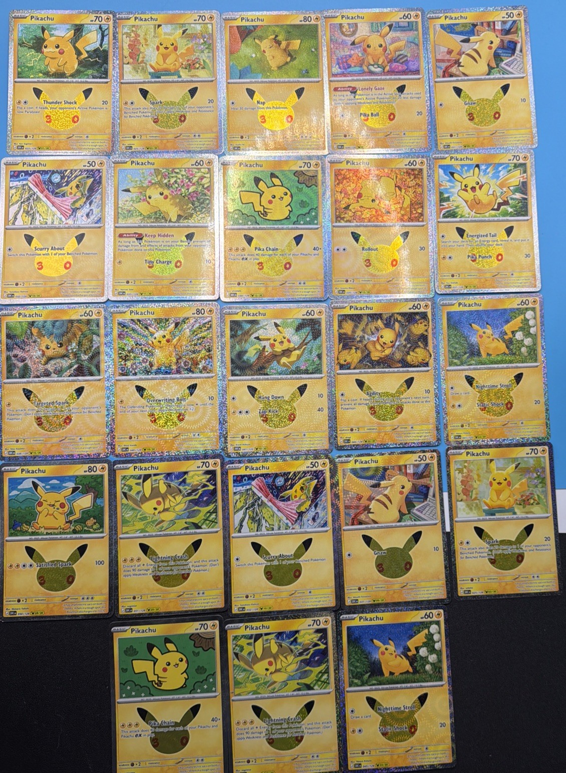 Pokemon 30th Anniversary Pikachu Lot Of 23