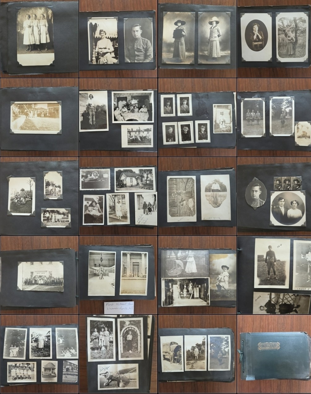 Antique Wisconsin Photo Album 1900-20 New London Family 160 Photos & RPPC\'s