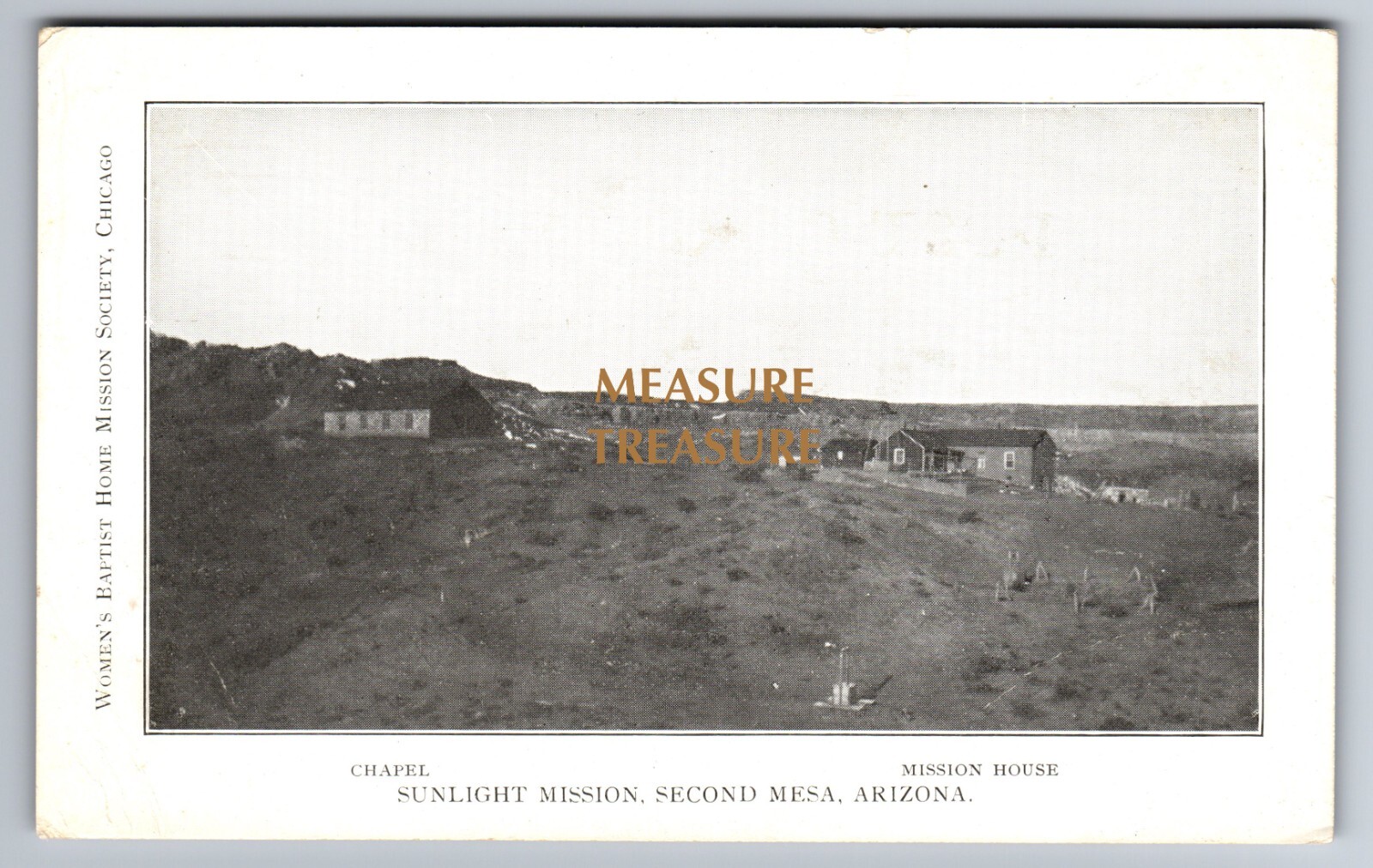 C.1909 SECOND MESA, AZ CHAPEL SUNLIGHT MISSION HOPI NATIVE BAPTIST Postcard P63