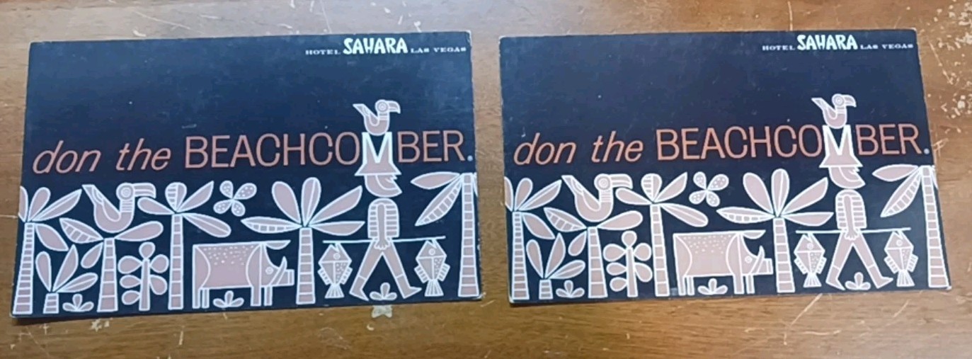 Vintage Don the Beachcomber Sahara Hotel Las Vegas Tiki Postcards Lot of 2