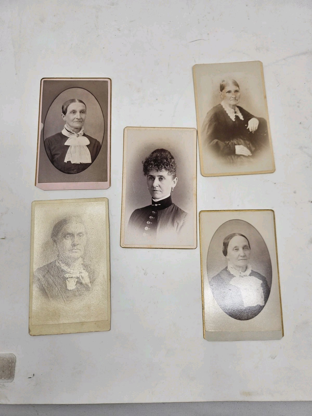 5 Antique 1800s  Women CDV Photo Cards – Fashion Portrait Photography