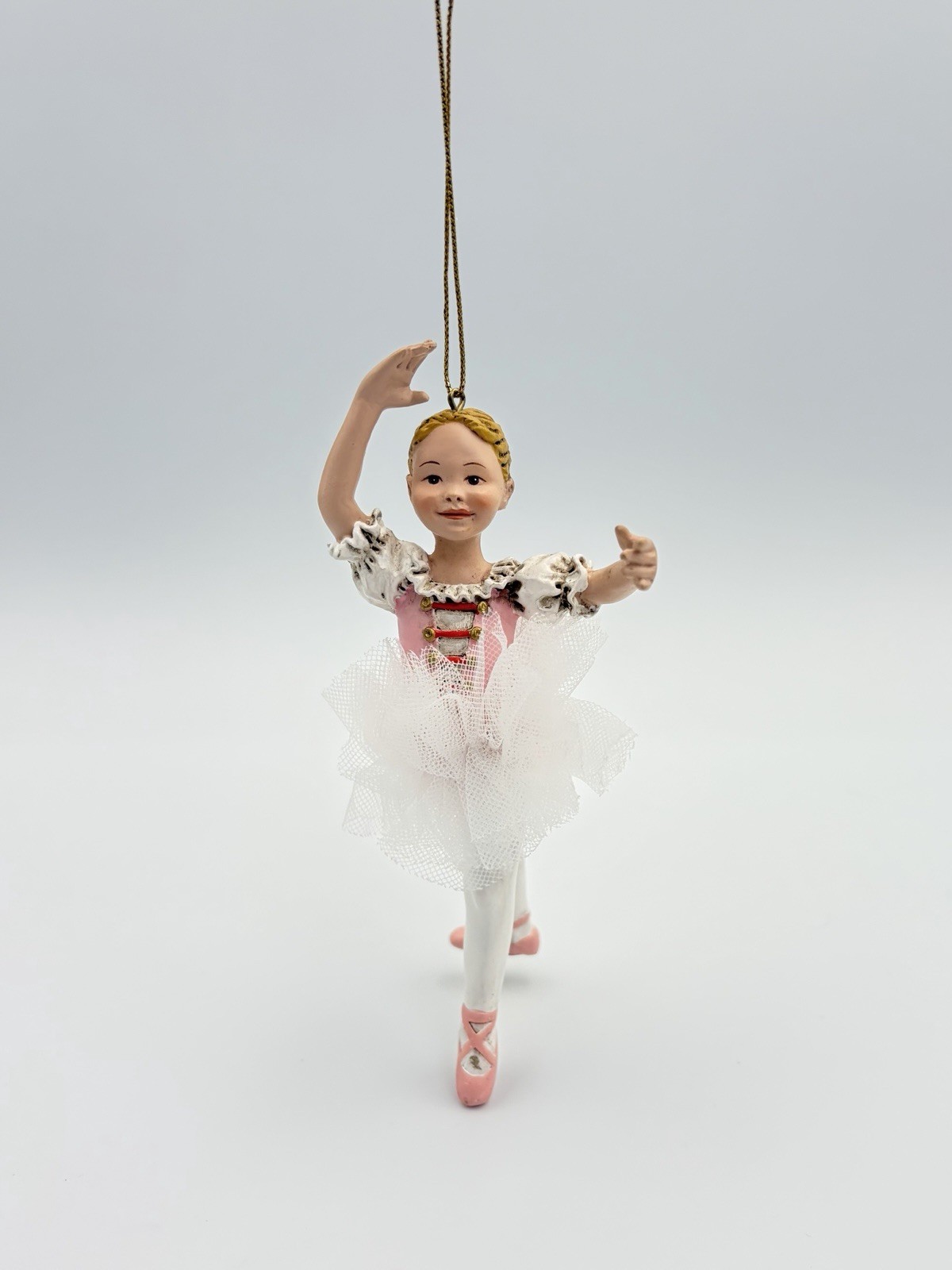 Kurt S Adler Tiny Ballerina Christmas Ornament C8339 Blonde Pink Tutu Resin